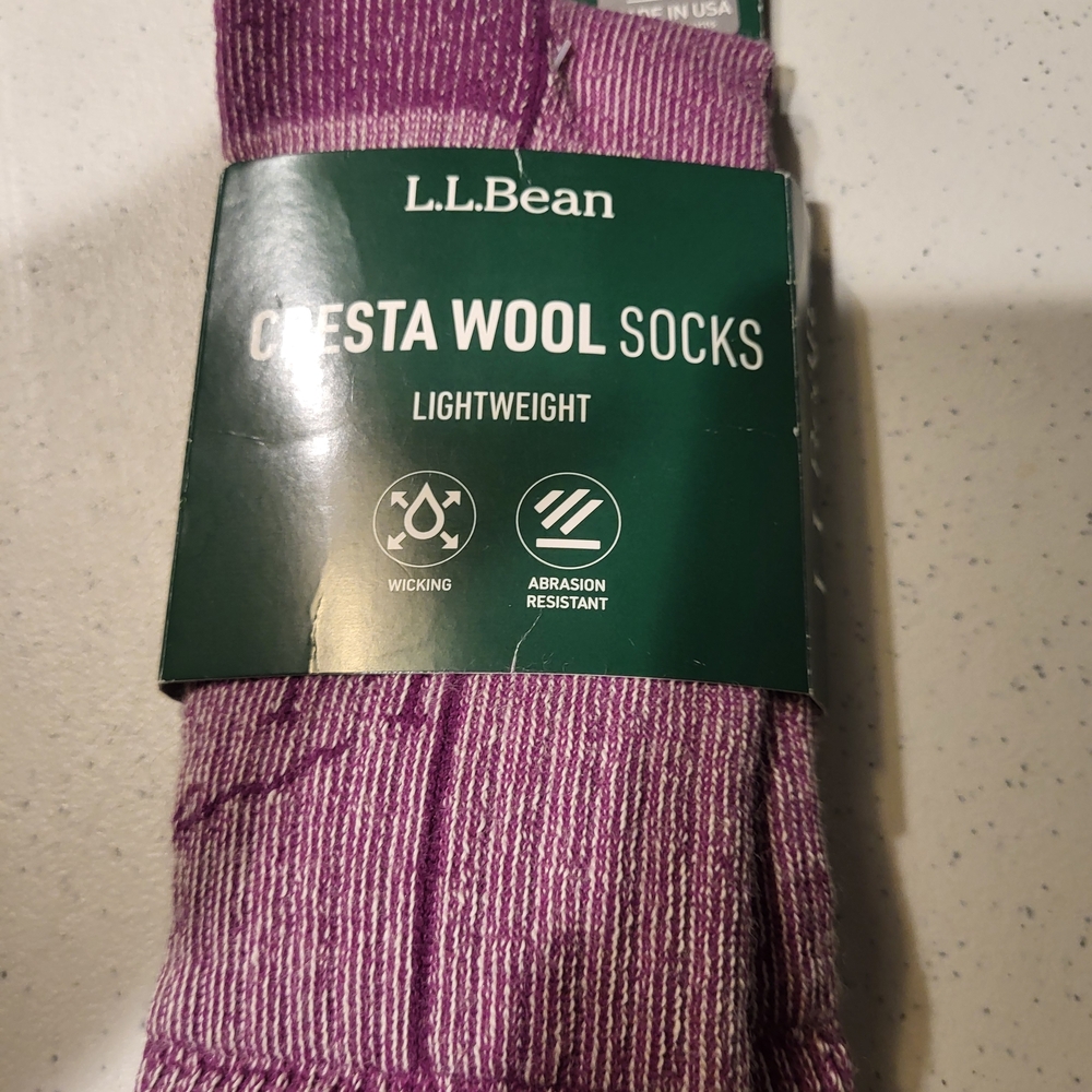 NIP Wicking Wool Socks, Purple, L.L. Bean